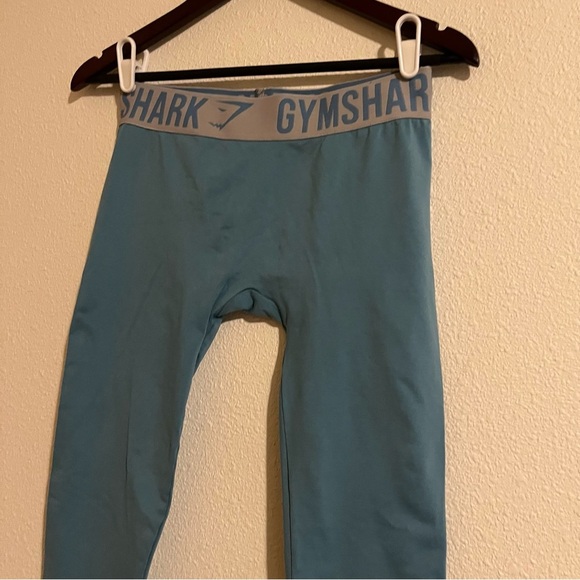 Gymshark Fit Dusky Teal & Light Gray Athletic Workout Seamless Leggings Small - Picture 3 of 9